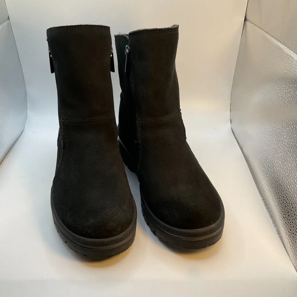 Olang Dama Boots Dual Zipper Hydro-suede Insulated Waterproof‎ Black Sz 40